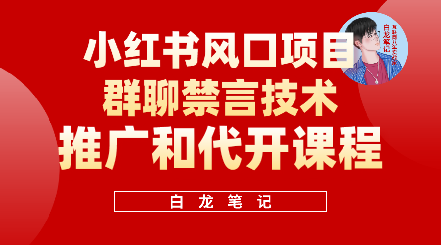 小红书风口项目日入300+，小红书群聊禁言技术代开项目，适合新手操作汇创项目库-网创项目资源站-副业项目-创业项目-搞钱项目汇创项目库