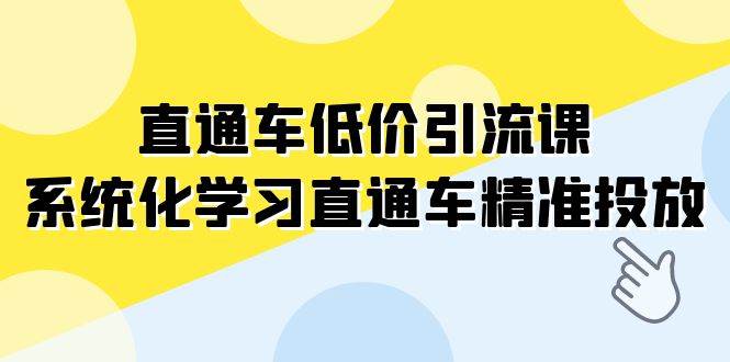 直通车-低价引流课，系统化学习直通车精准投放（14节课）汇创项目库-网创项目资源站-副业项目-创业项目-搞钱项目汇创项目库