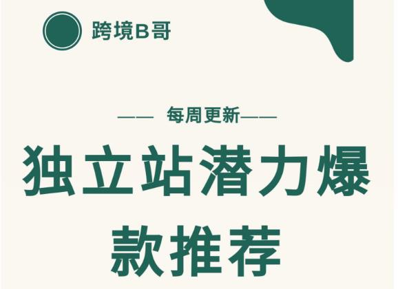 【跨境B哥】独立站潜力爆款选品推荐，测款出单率高达百分之80（每周更新）汇创项目库-网创项目资源站-副业项目-创业项目-搞钱项目汇创项目库