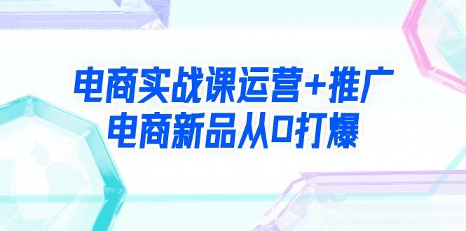 电商实战课运营+推广，电商新品从0打爆（99节视频课）汇创项目库-网创项目资源站-副业项目-创业项目-搞钱项目汇创项目库