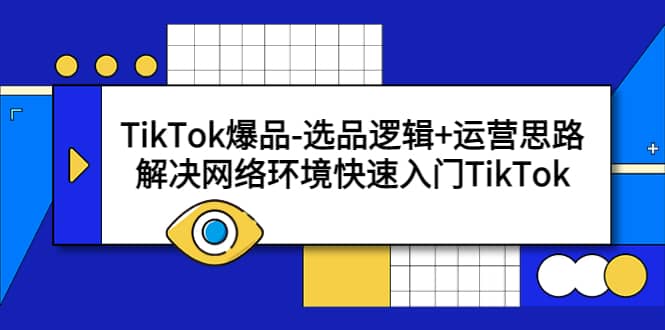 TikTok爆品-选品逻辑+运营思路：解决网络环境快速入门TikTok汇创项目库-网创项目资源站-副业项目-创业项目-搞钱项目汇创项目库