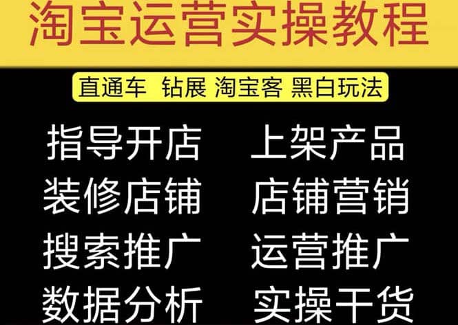 2023淘宝开店教程0基础到高级全套视频网店电商运营培训教学课程（2月更新）汇创项目库-网创项目资源站-副业项目-创业项目-搞钱项目汇创项目库