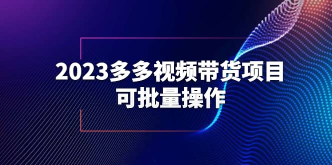 2023多多视频带货项目，可批量操作【保姆级教学】汇创项目库-网创项目资源站-副业项目-创业项目-搞钱项目汇创项目库