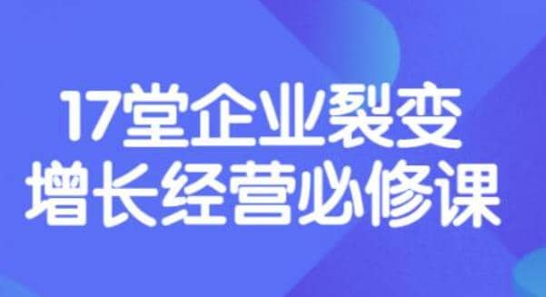 《盈利增长17堂必修课》企业裂变增长的经营智慧，带你了解增长的本质汇创项目库-网创项目资源站-副业项目-创业项目-搞钱项目汇创项目库