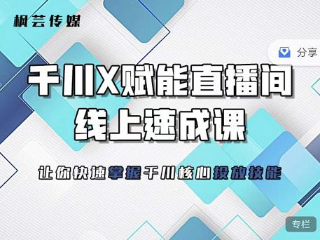 枫芸传媒-线上千川提升课，提升千川认知，提升千川投放效果汇创项目库-网创项目资源站-副业项目-创业项目-搞钱项目汇创项目库