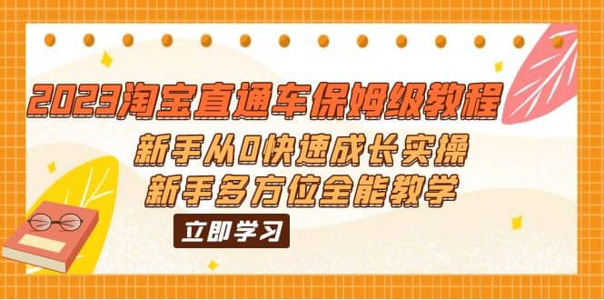 2023淘宝直通车保姆级教程：新手从0快速成长实操，新手多方位全能教学汇创项目库-网创项目资源站-副业项目-创业项目-搞钱项目汇创项目库