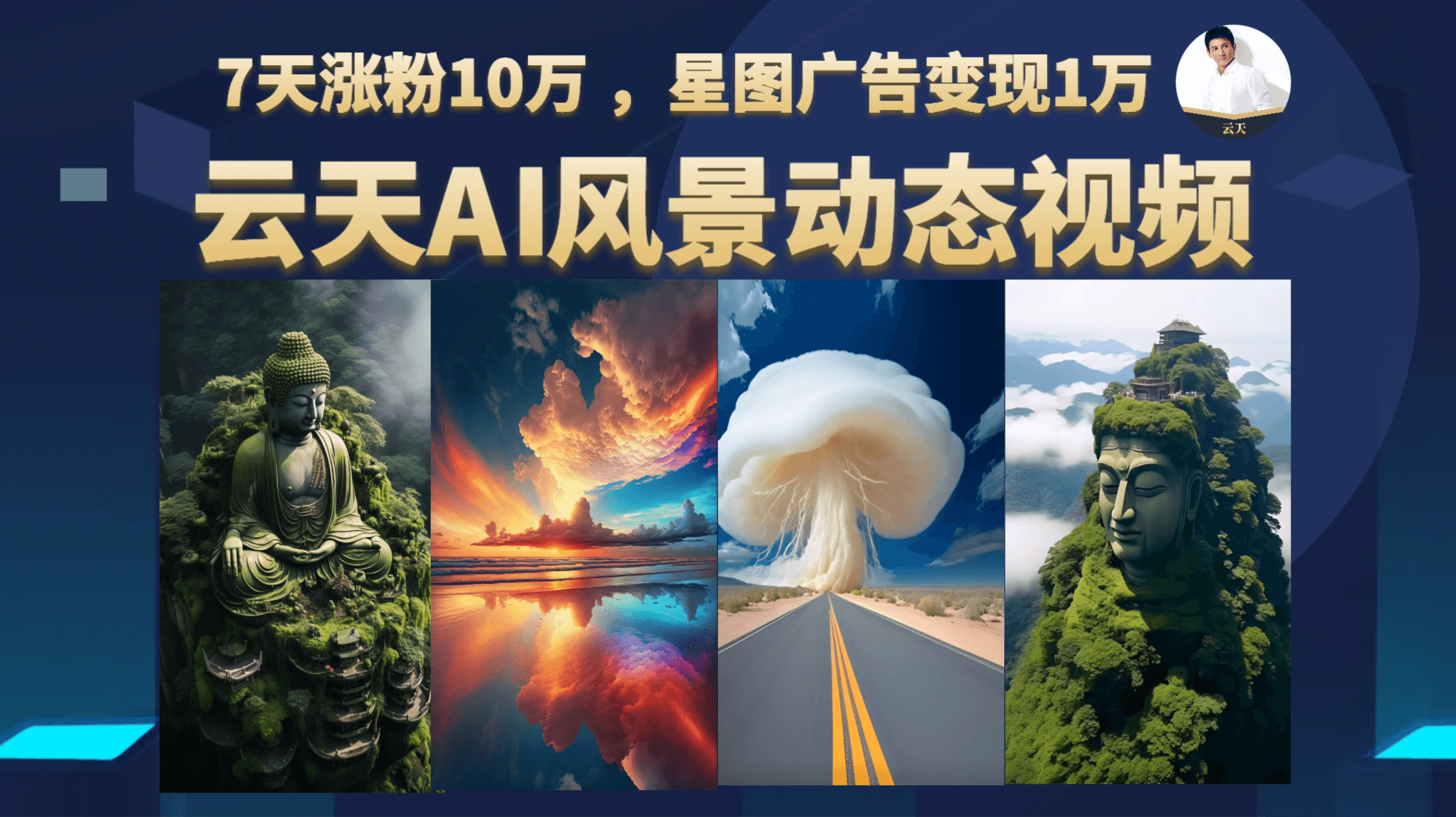 云天AI风景动图视频制作，7天涨粉10万 ，星图广告变现1万汇创项目库-网创项目资源站-副业项目-创业项目-搞钱项目汇创项目库