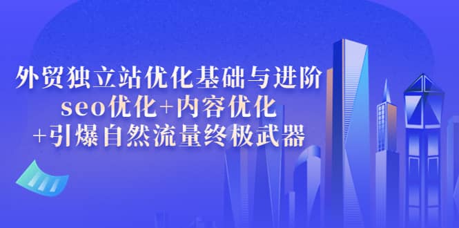 外贸独立站优化基础与进阶，seo优化+内容优化+引爆自然流量终极武器汇创项目库-网创项目资源站-副业项目-创业项目-搞钱项目汇创项目库