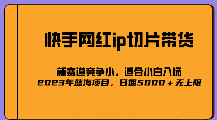 2023爆火的快手网红IP切片，号称日佣5000＋的蓝海项目，二驴的独家授权汇创项目库-网创项目资源站-副业项目-创业项目-搞钱项目汇创项目库