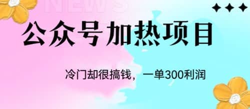 冷门公众号加热项目，一单利润300+汇创项目库-网创项目资源站-副业项目-创业项目-搞钱项目汇创项目库