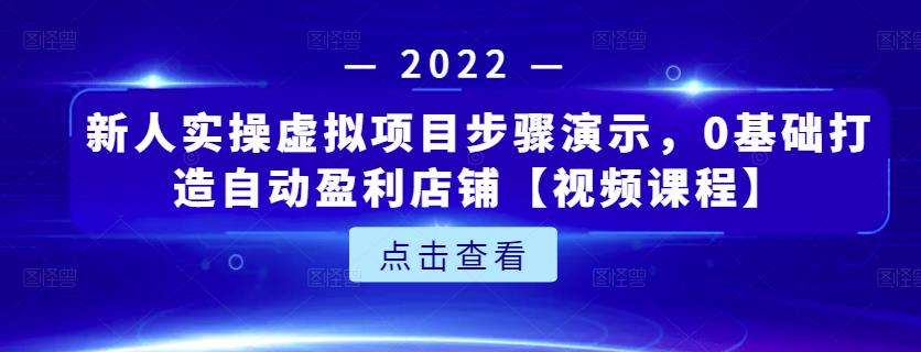 新人实操虚拟项目步骤演示，0基础打造自动盈利店铺【视频课程】汇创项目库-网创项目资源站-副业项目-创业项目-搞钱项目汇创项目库