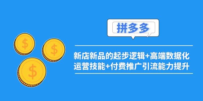 2022拼多多：新店新品的起步逻辑+高端数据化运营技能+付费推广引流能力提升汇创项目库-网创项目资源站-副业项目-创业项目-搞钱项目汇创项目库