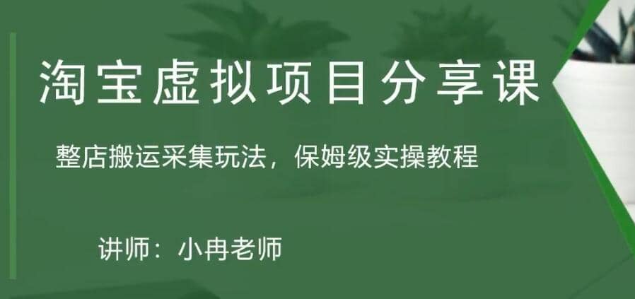 淘宝虚拟整店搬运采集玩法分享课：整店搬运采集玩法，保姆级实操教程汇创项目库-网创项目资源站-副业项目-创业项目-搞钱项目汇创项目库