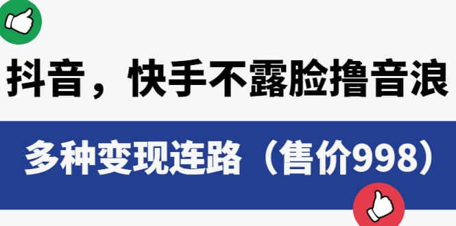 抖音，快手不露脸撸音浪项目，多种变现连路（售价998）汇创项目库-网创项目资源站-副业项目-创业项目-搞钱项目汇创项目库