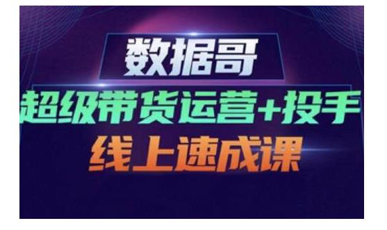 数据哥·超级带货运营+投手线上速成课，快速提升运营和熟悉学会投手技巧汇创项目库-网创项目资源站-副业项目-创业项目-搞钱项目汇创项目库