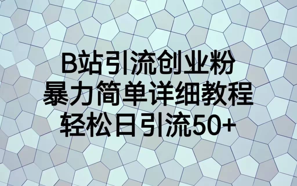 B站引流创业粉，暴力简单详细教程，轻松日引流50+汇创项目库-网创项目资源站-副业项目-创业项目-搞钱项目汇创项目库