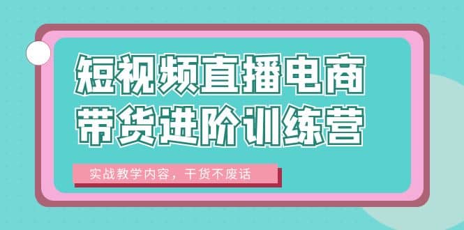 短视频直播电商带货进阶训练营：实战教学内容，干货不废话汇创项目库-网创项目资源站-副业项目-创业项目-搞钱项目汇创项目库