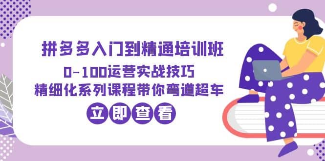 2023拼多多入门到精通培训班：0-100运营实战技巧 精细化系列课带你弯道超车汇创项目库-网创项目资源站-副业项目-创业项目-搞钱项目汇创项目库