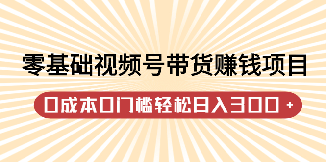 零基础视频号带货赚钱项目，0成本0门槛轻松日入300+【视频教程】汇创项目库-网创项目资源站-副业项目-创业项目-搞钱项目汇创项目库