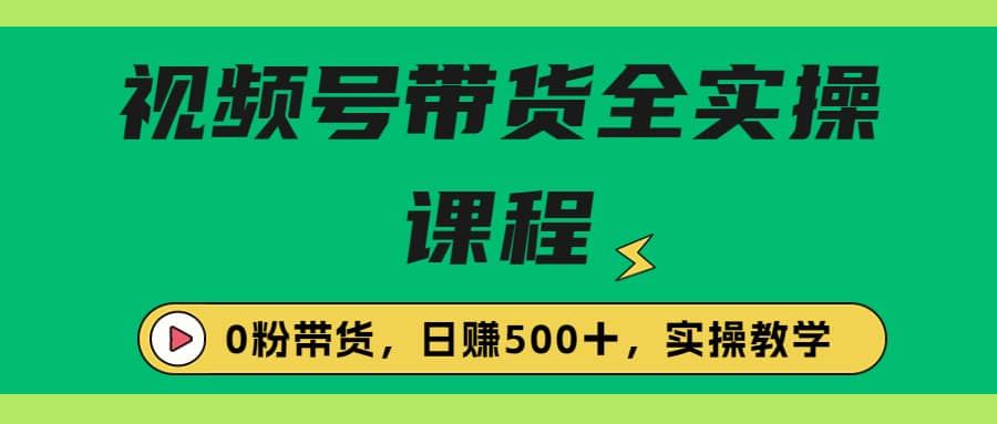 收费1980的视频号带货保姆级全实操教程，0粉带货汇创项目库-网创项目资源站-副业项目-创业项目-搞钱项目汇创项目库