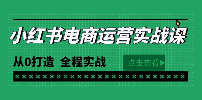 最新小红书·电商运营实战课，从0打造  全程实战（65节视频课）汇创项目库-网创项目资源站-副业项目-创业项目-搞钱项目汇创项目库