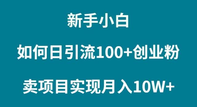 新手小白如何通过卖项目实现月入10W+汇创项目库-网创项目资源站-副业项目-创业项目-搞钱项目汇创项目库