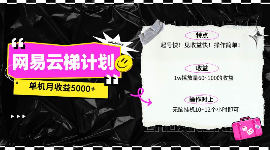 最新网易云梯计划网页版，单机月收益5000+！可放大操作汇创项目库-网创项目资源站-副业项目-创业项目-搞钱项目汇创项目库