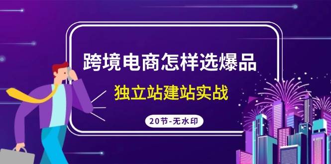 跨境电商怎样选爆品，独立站建站实战（20节高清无水印课）汇创项目库-网创项目资源站-副业项目-创业项目-搞钱项目汇创项目库