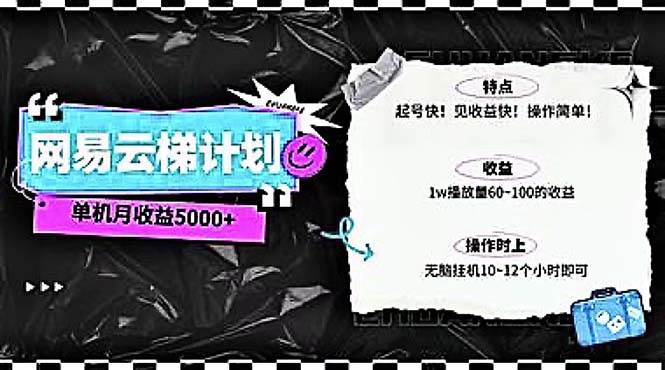 2024网易云云梯计划 单机日300+ 无脑月入5000+汇创项目库-网创项目资源站-副业项目-创业项目-搞钱项目汇创项目库