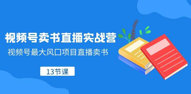 视频号-卖书直播实战营，视频号最大风囗项目直播卖书（13节课）汇创项目库-网创项目资源站-副业项目-创业项目-搞钱项目汇创项目库