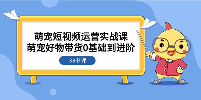 萌宠·短视频运营实战课：萌宠好物带货0基础到进阶（38节课）汇创项目库-网创项目资源站-副业项目-创业项目-搞钱项目汇创项目库