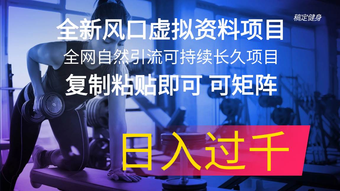 全新风口虚拟资料项目 全网自然引流可持续长久项目 复制粘贴即可可矩阵…汇创项目库-网创项目资源站-副业项目-创业项目-搞钱项目汇创项目库