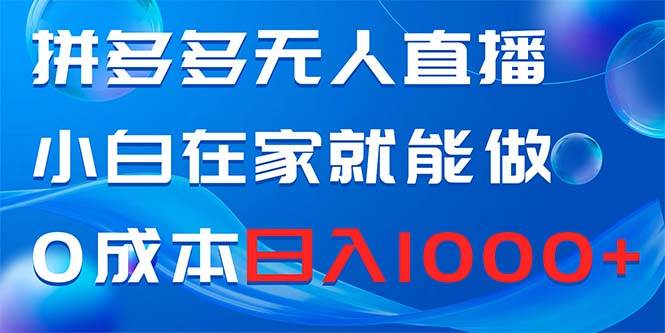 拼多多无人直播，小白在家就能做，0成本日入1000+汇创项目库-网创项目资源站-副业项目-创业项目-搞钱项目汇创项目库