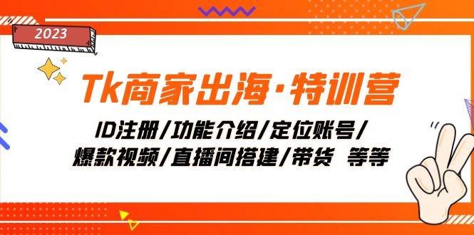 Tk商家出海·特训营：ID注册/功能介绍/定位账号/爆款视频/直播间搭建/带货汇创项目库-网创项目资源站-副业项目-创业项目-搞钱项目汇创项目库