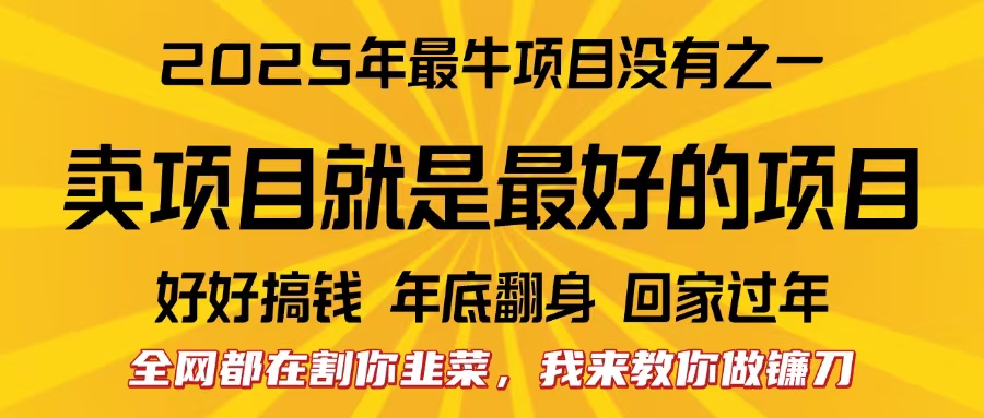 全网都在割你韭菜，我来教你做镰刀。卖项目就是最好的项目，2025年最牛互联网项目汇创项目库-网创项目资源站-副业项目-创业项目-搞钱项目汇创项目库